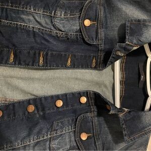 Dark Wash Denim vest with Copper Buttons